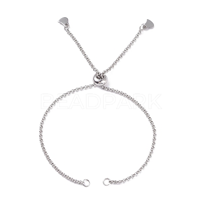 304 Stainless Steel Rolo Chain Slider Bracelet Making AJEW-JB01117-02-1