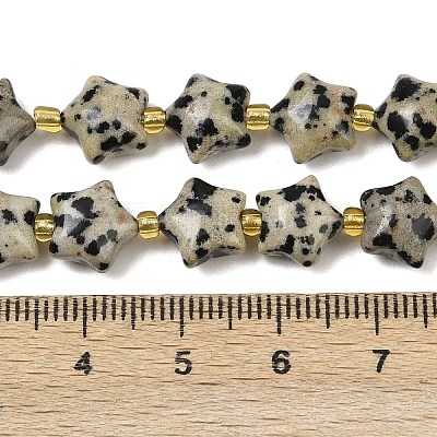 Natural Dalmatian Jasper Beads Strands G-Z080-A08-10mm-1
