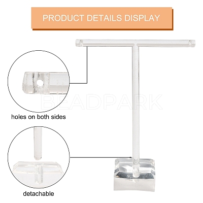 T Bar Organic Glass Earring Display Stand X-EDIS-G001-01-1