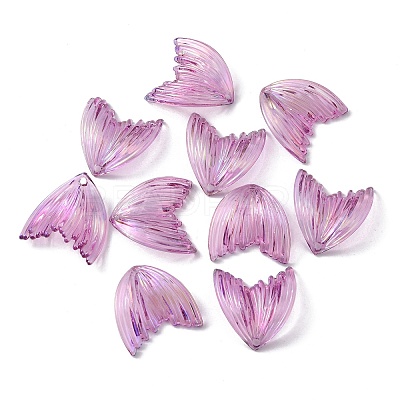 Fishtail Shape Transparent Acrylic Pendants TACR-TAC0007-01D-1