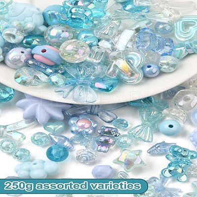 250G Opaque & Transparent Acrylic Beads MACR-YW0003-90C-1