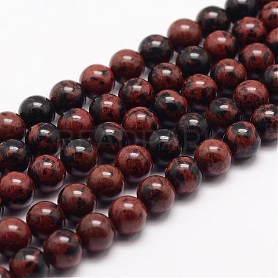Natural Mahogany Obsidian Bead Strands G-K153-B17-10mm-1