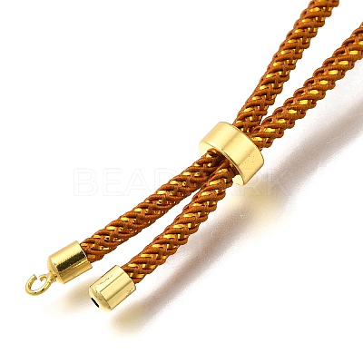 Braided Cotton Cord Slider Bracelet Making MAK-R001-01G-12-1