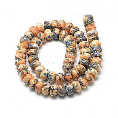 Synthetic Ocean White Jade Beads Strands G-S257-5x10mm-12-1