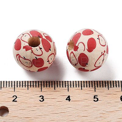 Fruit Theme Wood European Beads WOOD-M011-01E-1