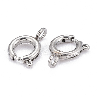 Non-Tarnish 304 Stainless Steel Spring Ring Clasps STAS-F224-02P-C-1