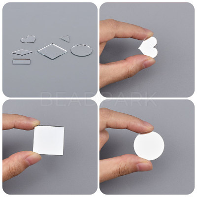 240Pcs 6 Styles Glass Mirror AJEW-GL0001-58-1
