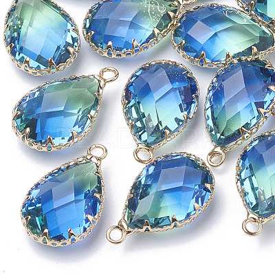 K9 Glass Imitation Tourmaline Pendants GLAA-Q069-02C-1