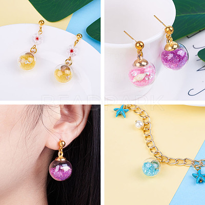 Transparent Glass Globe Pendants GLAA-KS0001-02-1