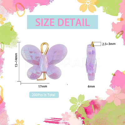 200Pcs Opaque Acrylic Pendants FIND-DC0001-74-1