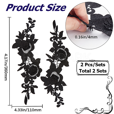 Flower Shape Computerized Embroidery Water Soluble Appliques FIND-WH0136-56-1
