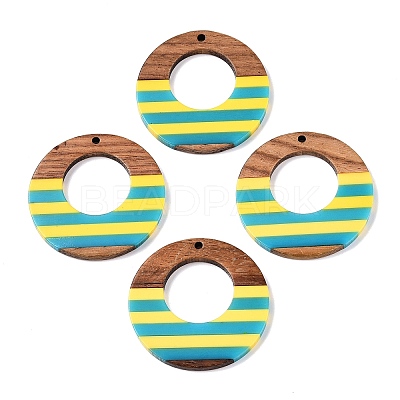 Epoxy Resin & Walnut Wood Pendants RESI-N039-121U-1