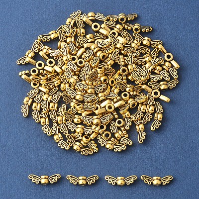 100Pcs Tibetan Style Alloy Fairy Wing Beads TIBEB-FS0001-14-1