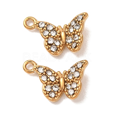 304 Stainless Steel Rhinestone Pendants STAS-L318-20G-06-1