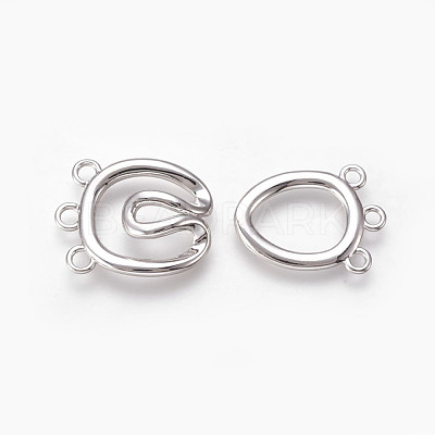 Brass Hook Clasps KK-P164-22-1