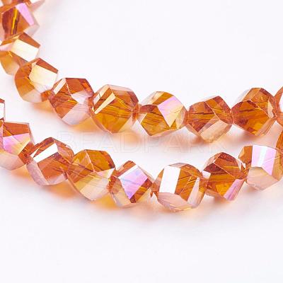 Electroplate Glass Beads Strands EGLA-R031-8mm-M-1