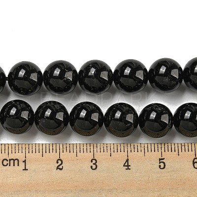 Natural Black Tourmaline Beads Strands G-G763-01-10mm-AB-1