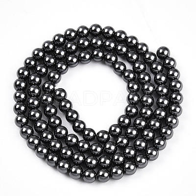 Baking Paint Pearlized Glass Pearl Bead Strands HY-N002-4mm-A02-1