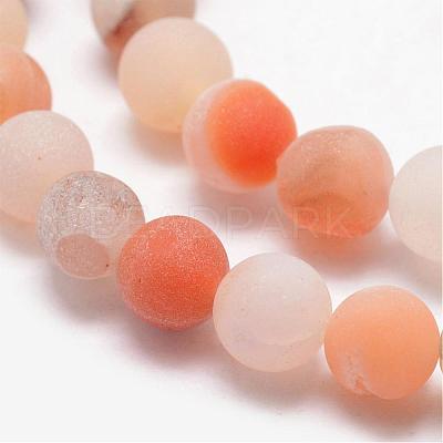 Natural Druzy Geode Agate Bead Strands G-K166-09-8mm-02-1