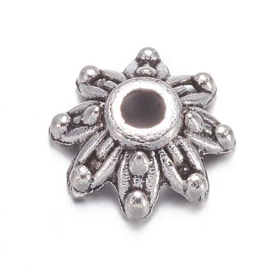 Flower Tibetan Silver Fancy Bead Caps A475-1