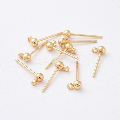 Brass Stud Earring Findings X-KK-N200-096A-1