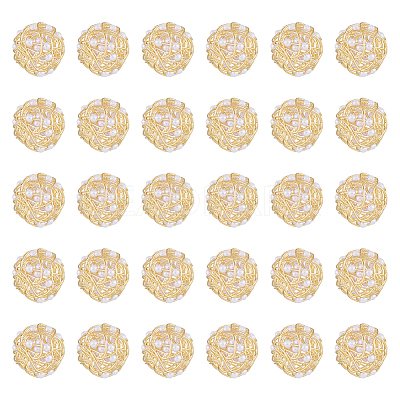 Wire Wrapped Acrylic Beads KK-DC0002-98-1