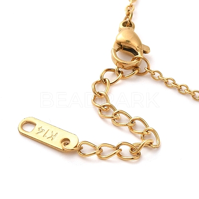 Flower PVD Vacuum Plating 304 Stainless Steel Pendant Necklaces NJEW-G125-09G-1