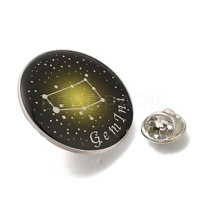 Twelve Constellation Creative Alloy Badges Constellation Brooches LS-JEWB-S033-01P-C-1