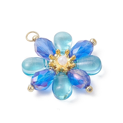 Glass Beaded Pendants PALLOY-MZ01186-02-1