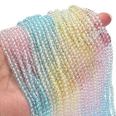 Transparent Painted Glass Beads Strands X1-DGLA-A034-T4mm-A21-1