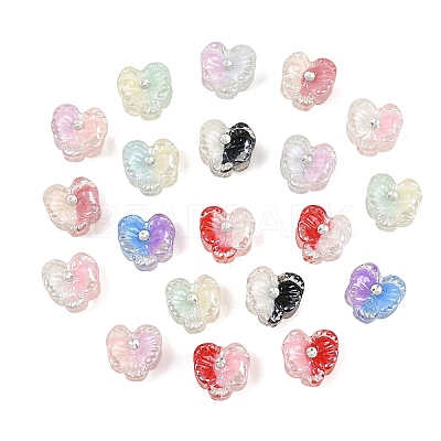 Two Tone Transparent Resin & Rhinestone Beads RE-CBAC4C7-04-1