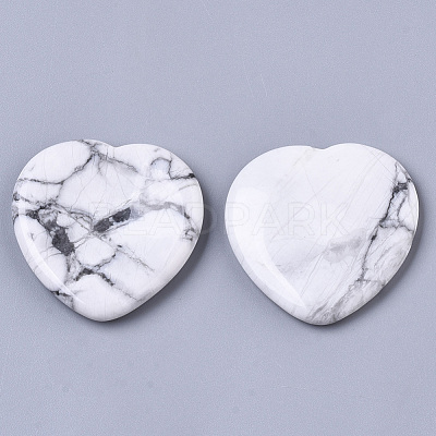 Natural Howlite Thumb Worry Stone G-N0325-01I-1
