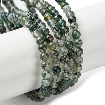 Natural Moss Agate Beads Strands G-K365-C06-01-1