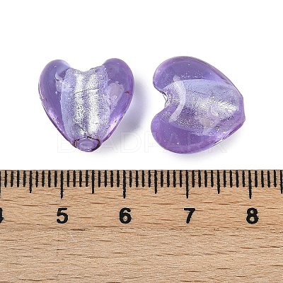 Handmade Silver Foil Lampwork Glass Beads LAMP-Q005-06-1
