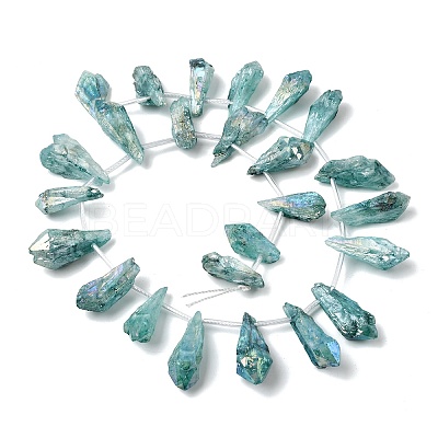 Electroplated Natural Quartz Crystal Beads Strands G-G890-A-11-1