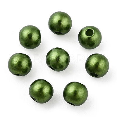 Spray Painted ABS Plastic Imitation Pearl Beads OACR-T015-05A-09-1