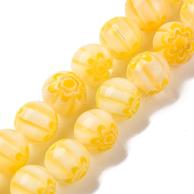 Handmade Millefiori Lampwork Beads Strands LAMP-G164-05F-1