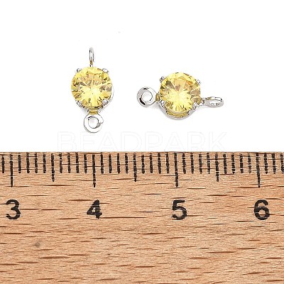 SHEGRACE Brass Pave Cubic Zirconia Flat Round Connector Charms XGRQ2O832-435C-P-1