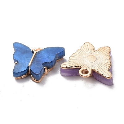 Alloy Acrylic Pendants X-ENAM-R136-01-1