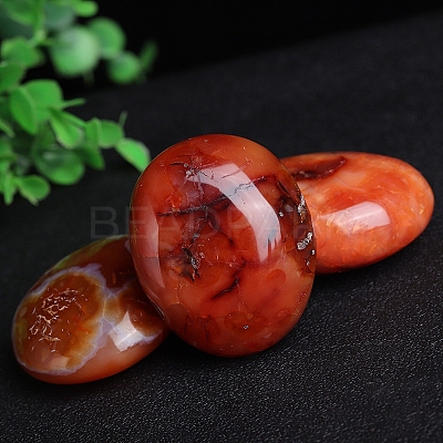 Natural Red Agate Oval Palm Stone Reiki Polished Healing Pocket Worry Stone PW-WG0D36A-01-1