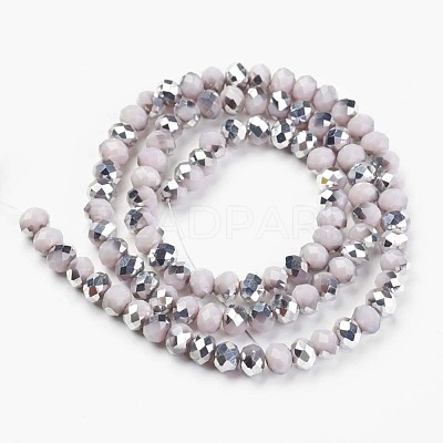 Electroplate Opaque Glass Beads Strands EGLA-A034-P6mm-M10-1