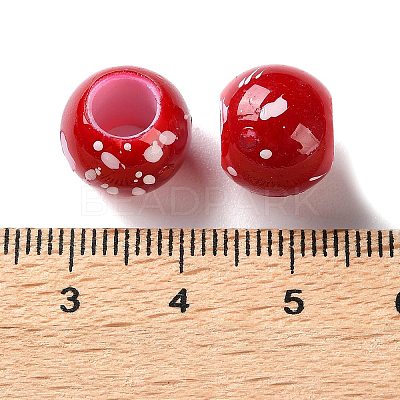 Spray Painted ABS Plastic European Beads KY-G033-01B-04-1