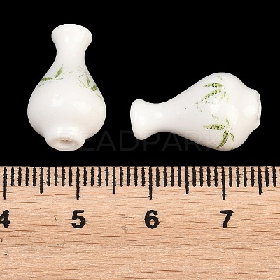 Handmade Printed Porcelain Beads PORC-T136-03A-02-1