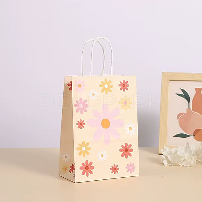 Rectangle with Sunflower Pattern Paper Gift Bags LS-CARB-L012-01D-1