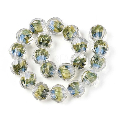 Textured Inner Flower Handmade Lampwork Beads LAMP-T024-07C-1