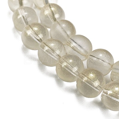 Frosted Transparent Glass Bead Strands GLAA-P065-8mm-01-1