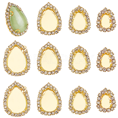 24Pcs 4 Style Brass Cabochon Connector Setting RB-PH0001-18G-1