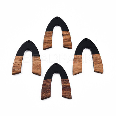 Opaque Resin & Walnut Wood Pendants RESI-N025-029-B-1