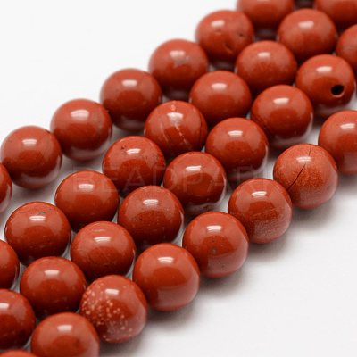 Natural Red Jasper Beads Strands X-G-E375-4mm-02-1