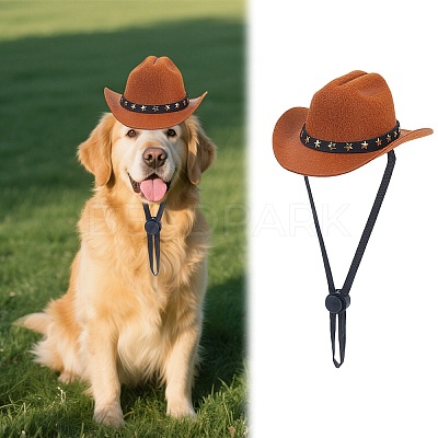 Felt Pet Cowboy Hat AJEW-WH20070-131C-1